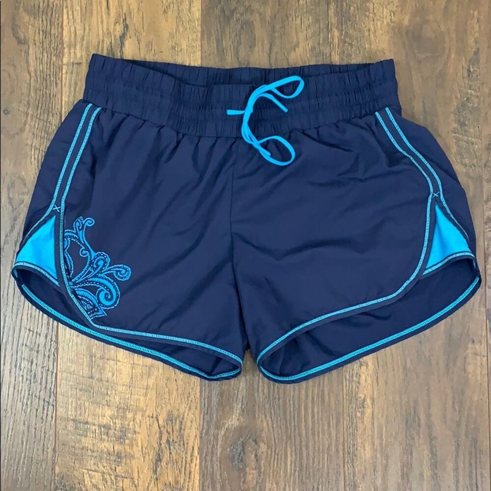 Athleta Kick Asphalt Running Navy Blue Shorts